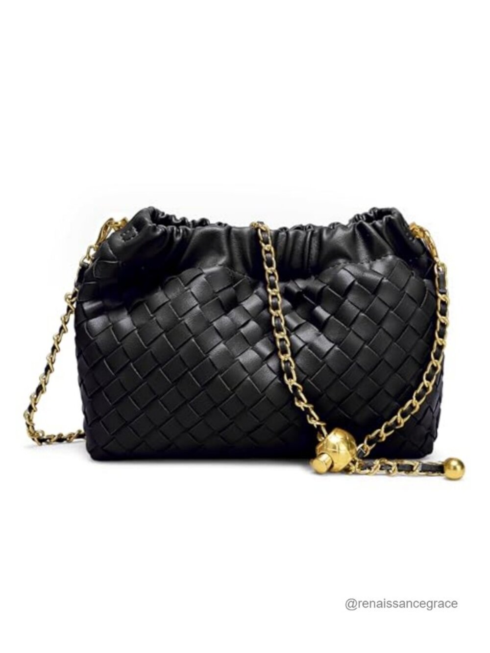 Hand-Woven Vegan Leather Dumpling Hobo Crossbody Shoulder Bag